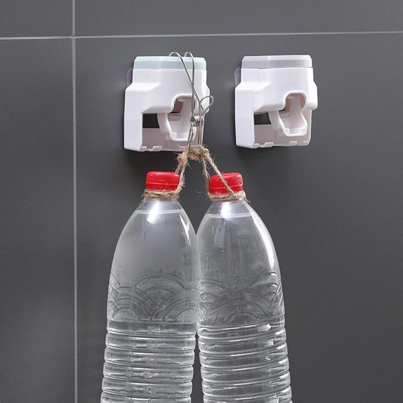 Kreative Wandmontage Automatischer Zahnpastaspender Badezimmer-Zubehör-Set Wasserdichter fauler Zahnpasta-Quetscher Zahnbürstenhalter