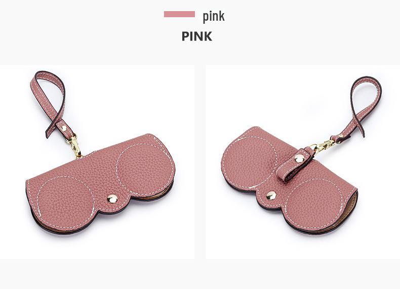 Women's Genuine Leather Sunglasses Case - Cute, Portable, New Ins Style Storage Bag