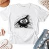 Abstract Cat Line Modern Sketch Animal White TShirt