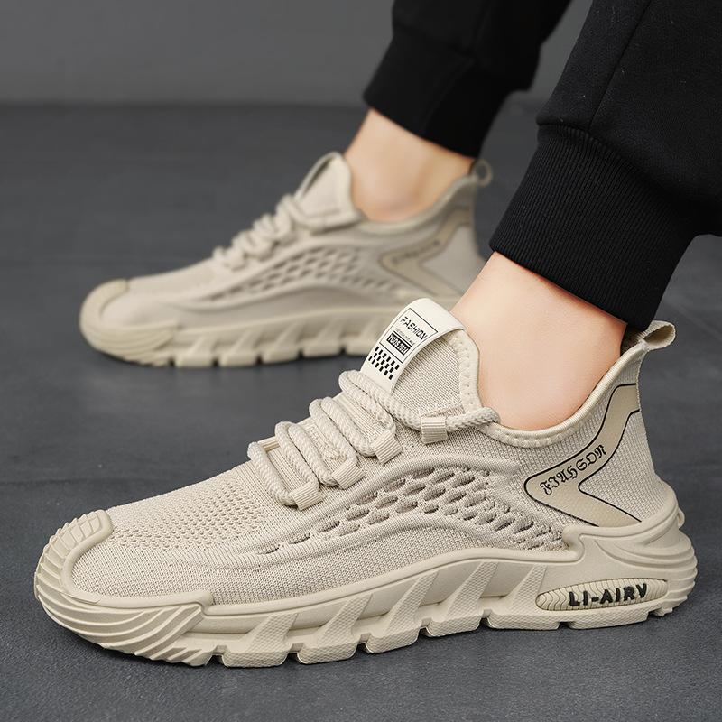 Summer new 2025 casual breathable fly-woven sports shoes men's outdoor wear-resistant youth running shoes trendy shoes men