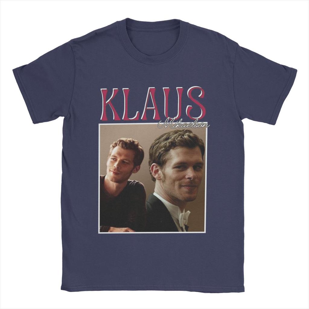 Awesome Klaus Mikaelson The Vampire Diaries T-Shirt Men O Neck Pure Cotton T Shirt Short Sleeve Tee Shirt Graphic Tops
