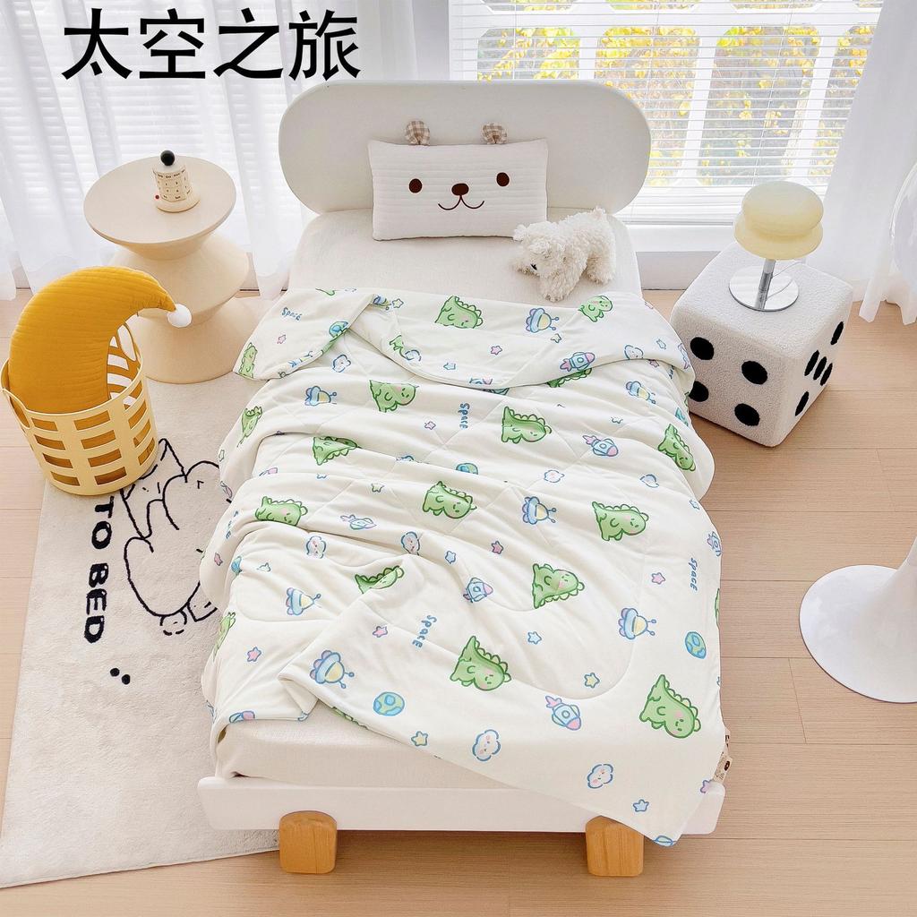 2024 New Children's Summer Quilt Knitted Cotton Summer Quilt Kindergarten Duvet Ice Cream Summer Quilt Airable Cover