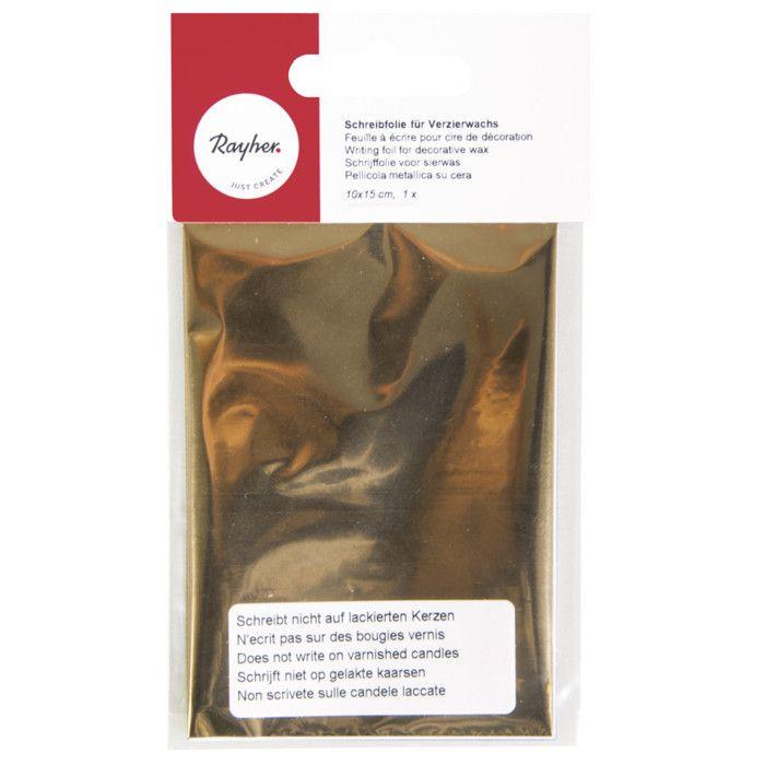 Feuille à écrire pour cire de décoration, or, 1 pce (10x15 cm)