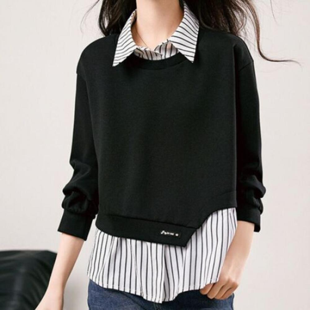 Navava Women S caSual STripe Two In One T ShirT nT2039