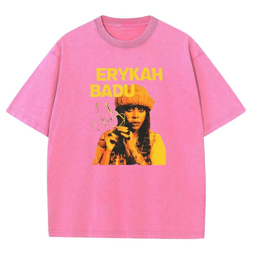 Erykah Badu Vintage Graphic T Shirt Women Men 90s Oversized Cotton T Shirt Unisex Streetwear Tee Loose Fit Short Sleeve