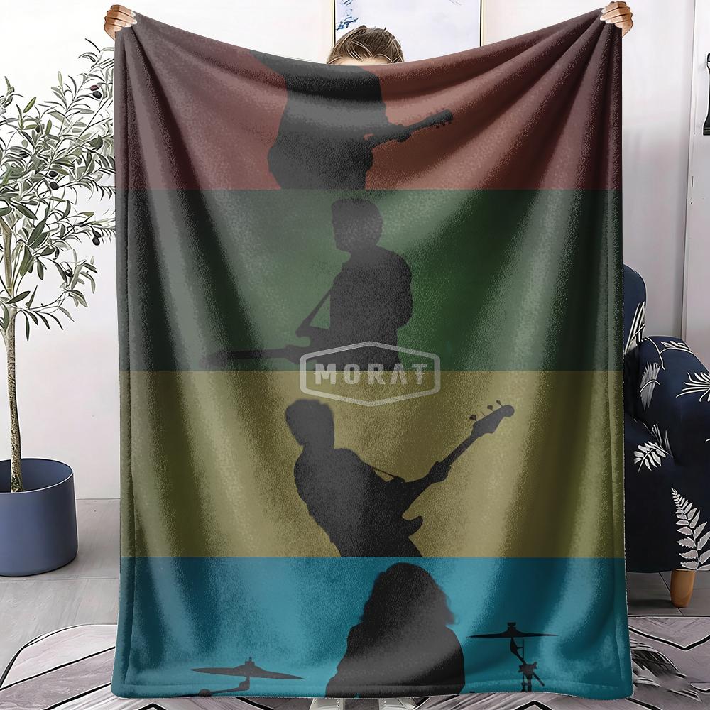 M-Morat Band Throw Soft Flannel Throw Summer AC Blanket Lightweight Cool Nap Blanket for Sofa Bed Couch Travel 75X95CM