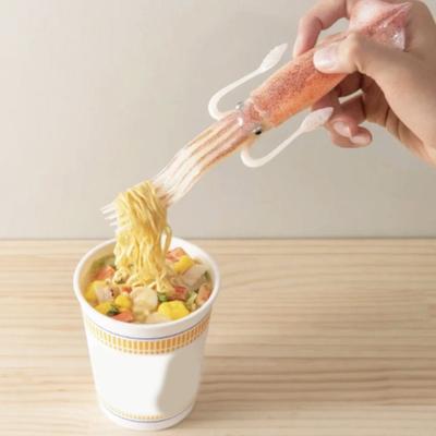 3/4/5 Stück Tintenfischnudelgabel Hitzebeständige Silikon-Pastagabel Tintenfischförmiger Nudelsalat-Servierer Kochwerkzeug Küchenhelfer