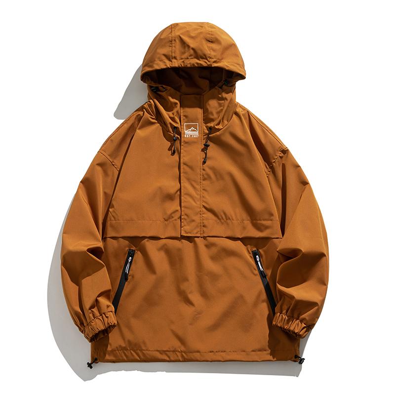 

Функциональная куртка мужская модная куртка высокого класса, свободная водонепроницаемая куртка с капюшоном, куртка для инструментов M оранжевый