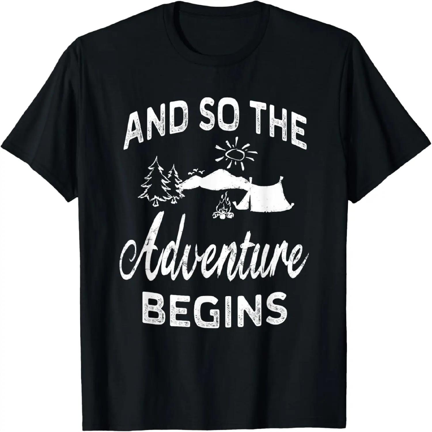 And So The Adventure Begins Travel Camping T-shirt S