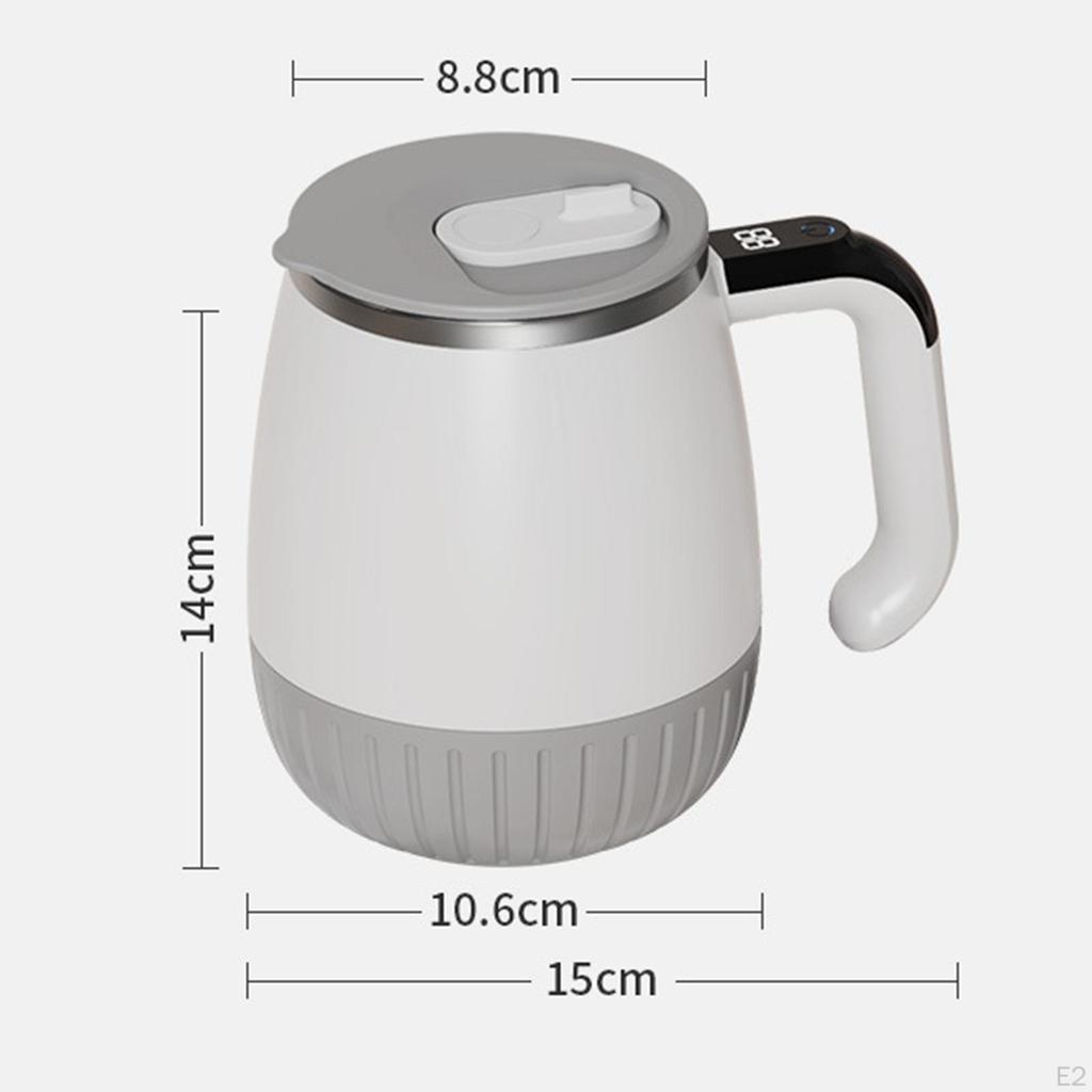 Electric Mixing Cup Mixer Portable Stainless Steel Self Stirring Coffee Mug 380ml for Kitchen Office