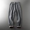 Foreign Trade Tail Order Cut Label Winter Fleece-Lined Casual Men's Pants