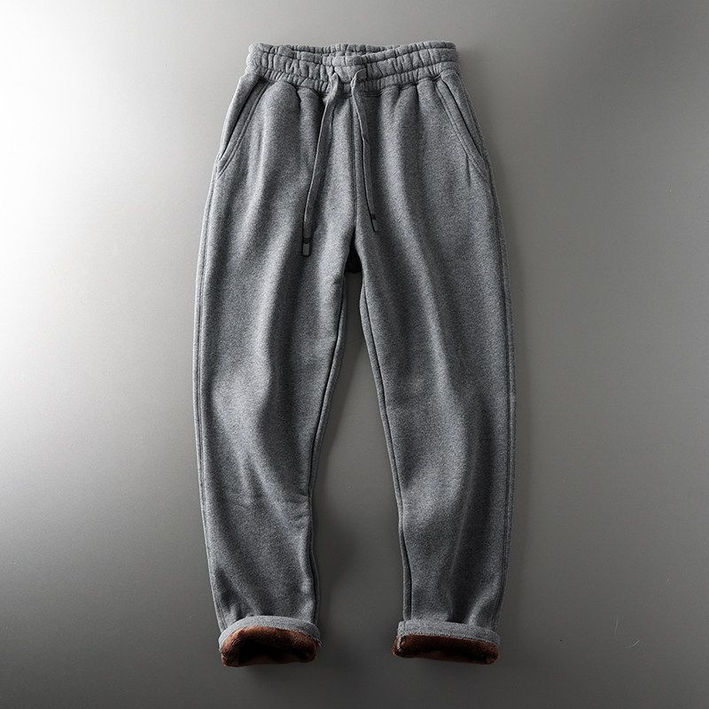 Foreign Trade Tail Order Cut Label Winter Fleece-Lined Casual Men's Pants