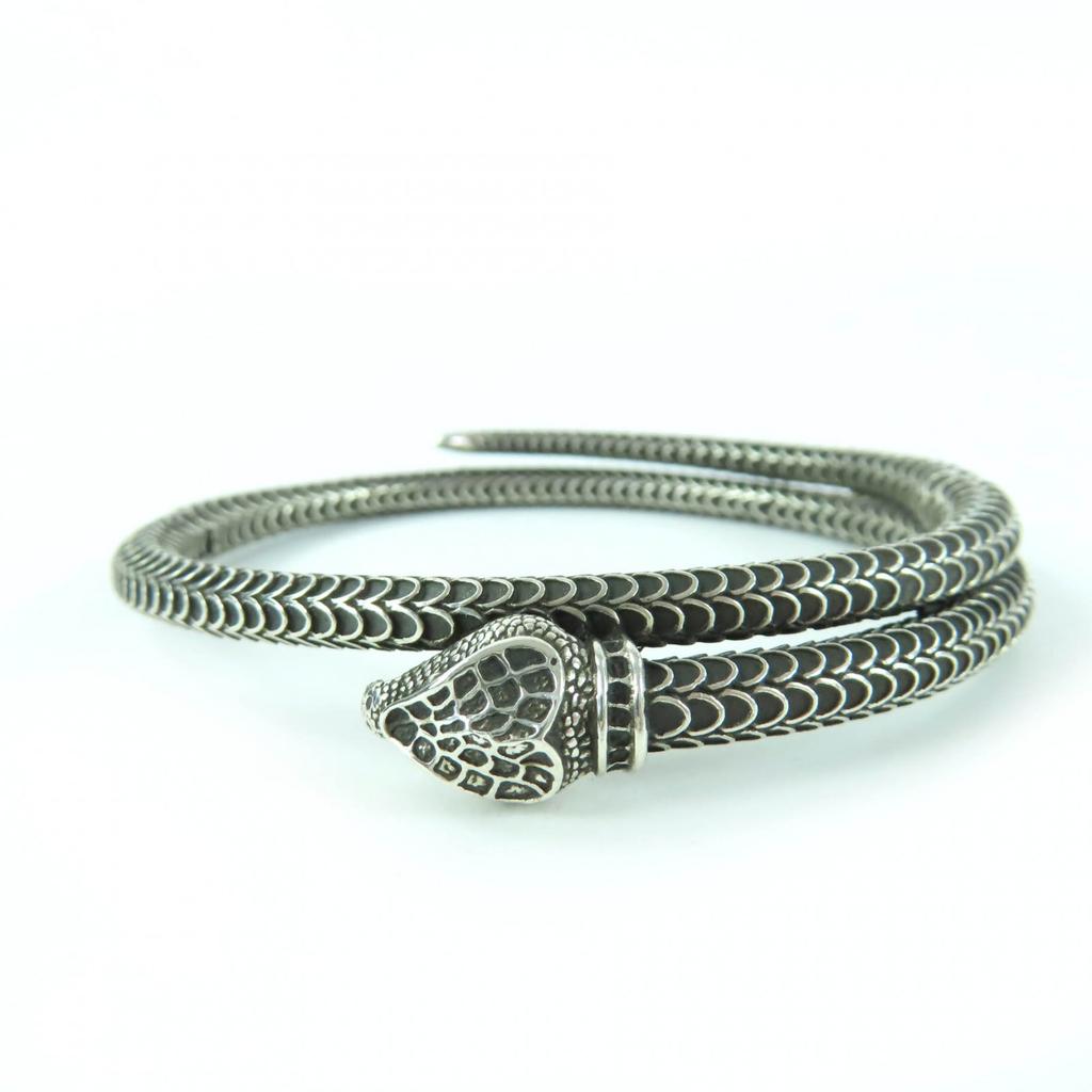 Great GUCCI Bangle Garden Snake Bracelet Silver AG925 Women 18 Used