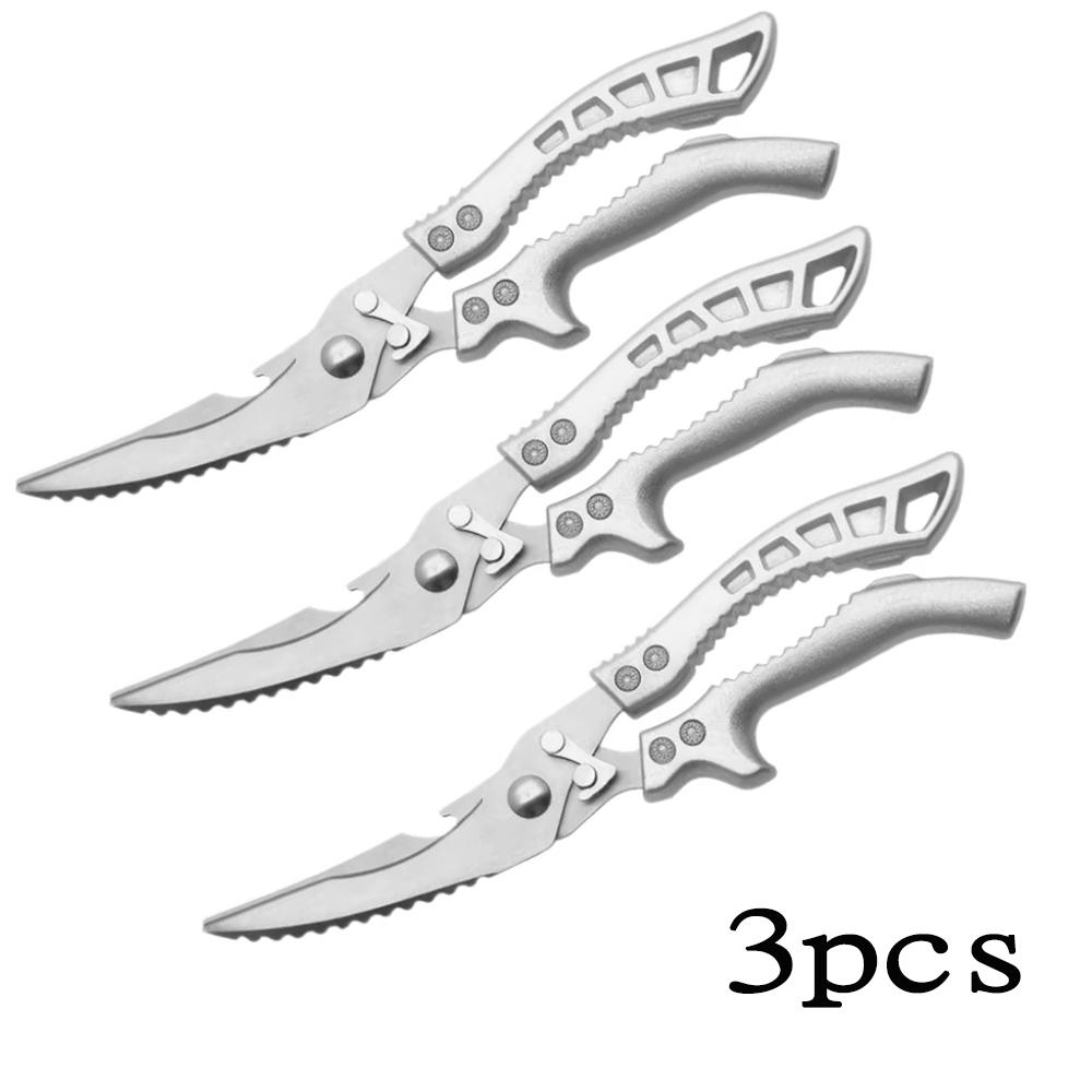 1/3pcs Stainless Steel Spring Kitchen Scissors Cut Chicken Bone Fish Meat Scissorses Multi-Purpose Chicken Bone Shears BBQ Tool5