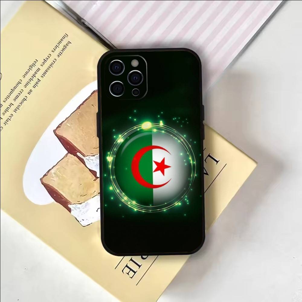 Flag of Algeria Phone Case For iPhone 17, 16,15,14,13,12,11 Plus,Pro Max, Others Soft Black Cover