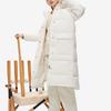 Fila Fusion Solid Color Logo Patch Fashion Hooded Casual Warm Long Down Jacket Women outerwear Cloud-White T11W242908F-WT