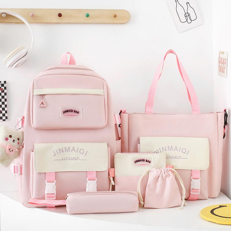 Primary School Girl Junior High School Student Cute Color Blocking Backpack High School Student College Student Backpack