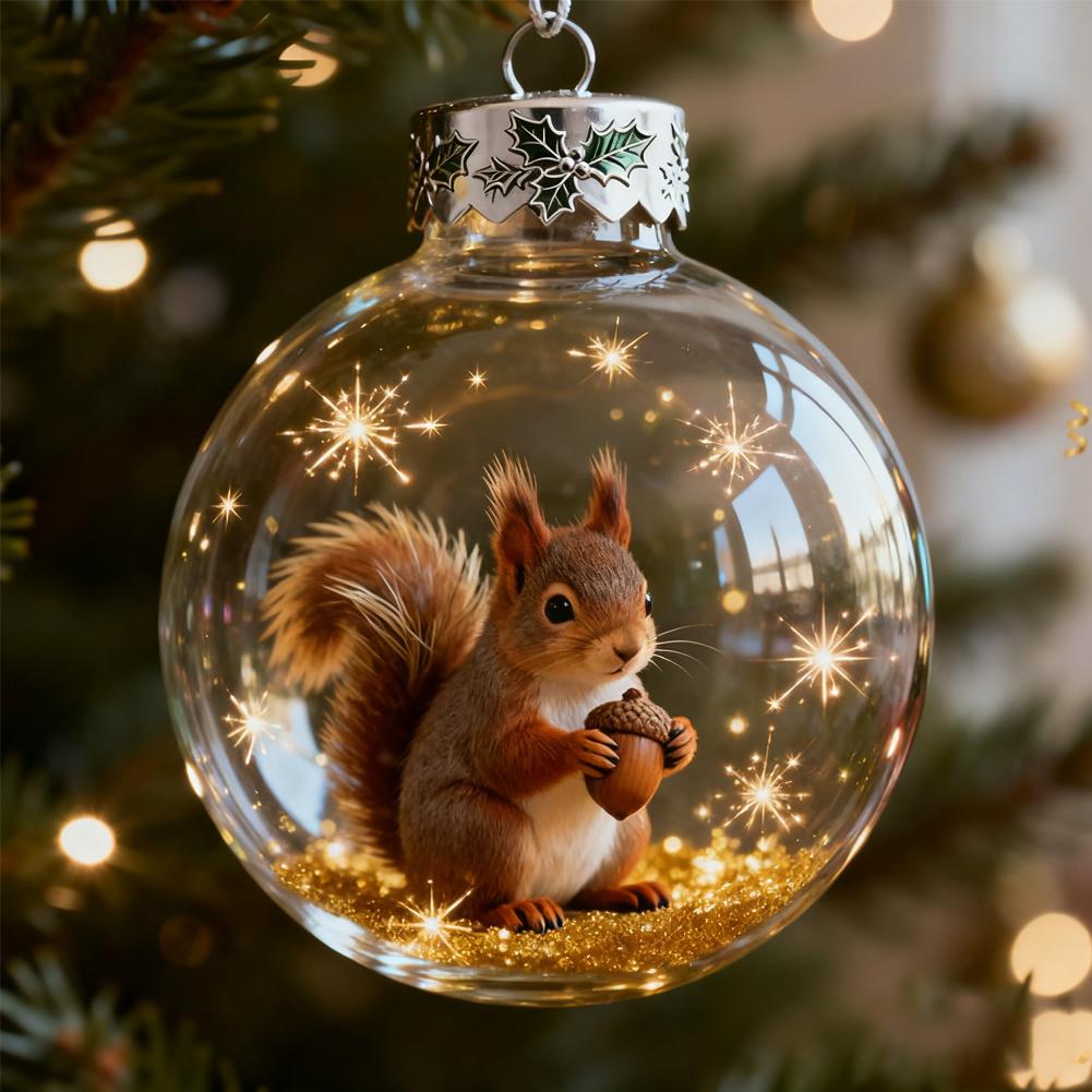NEW Christmas Decoration Small Model Playful Animal Pendant Hanging Transparent Tree Xmas Christmas Ball Decoration Ball Y1K1