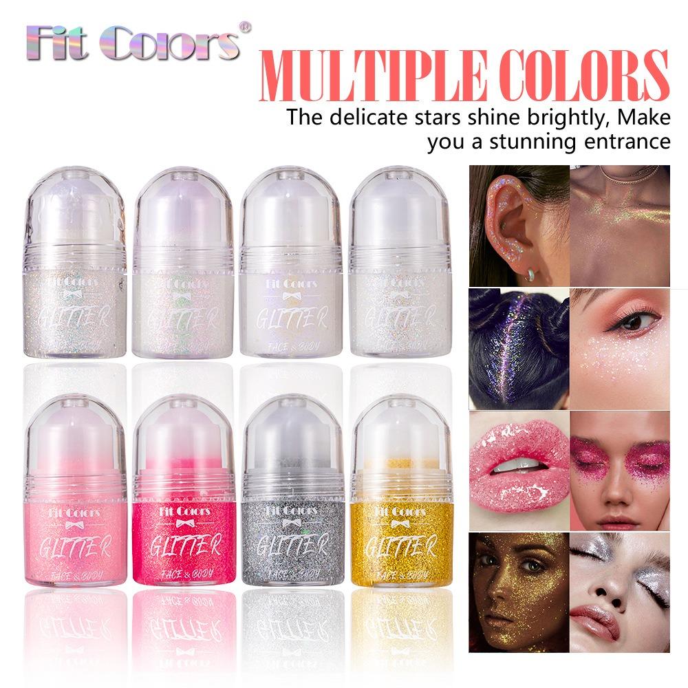 Paillettes roulantes Gel pailleté Peinture pour le visage et le corps Brillant liquide nacré Fard à paupières Illumine la scène Maquillage Décoration