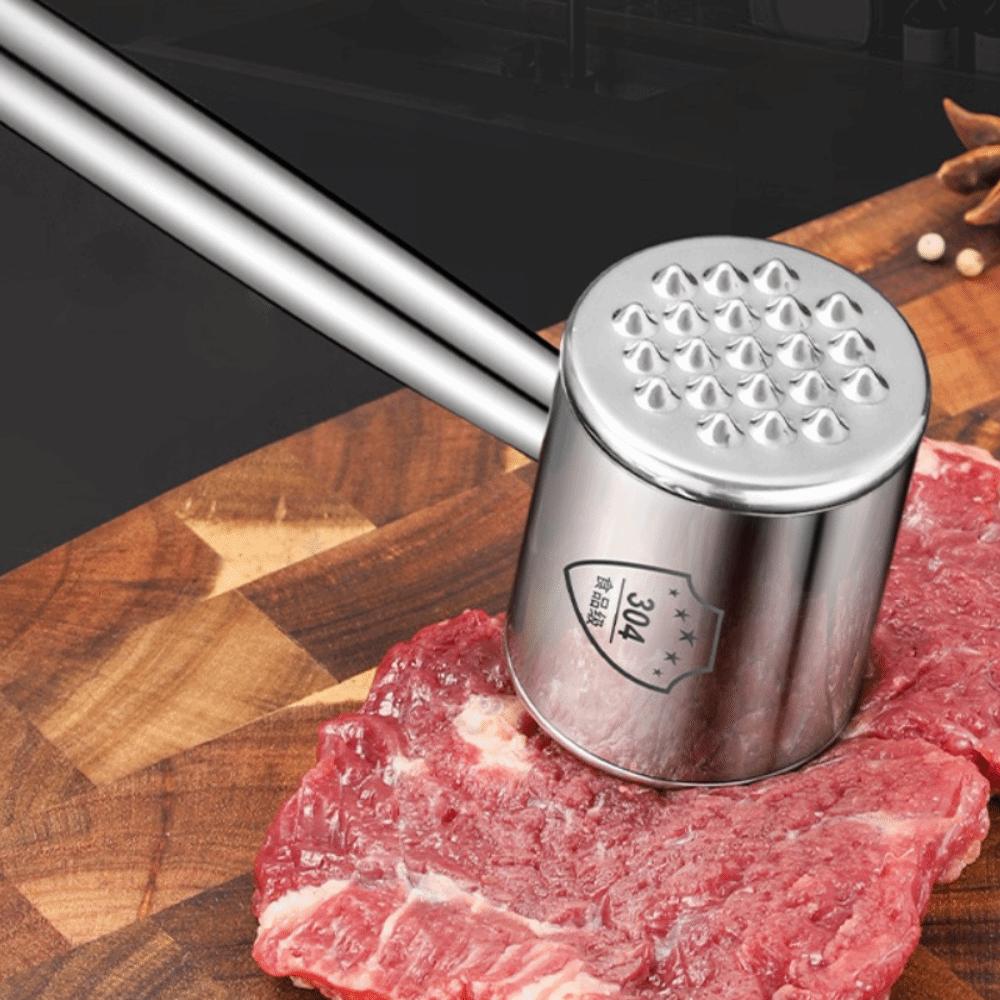 Rust-proof Dual-head Use Meat Tenderizer Stainless Steel Meat Knocker Meat Beat Hammer Pork Chop