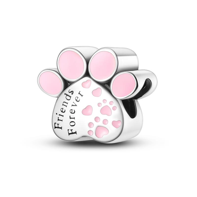 Compatible With Pan Authentic Original Bracelets Cute Pet Kitten Puppy Sheep Cute Colored Zircon Bead Components Do It Yourself High Quality Fine