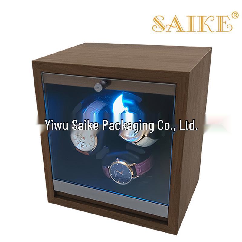 

Автоматическая шкатулка для часов из черного ореха с 3 положениями и электромотором