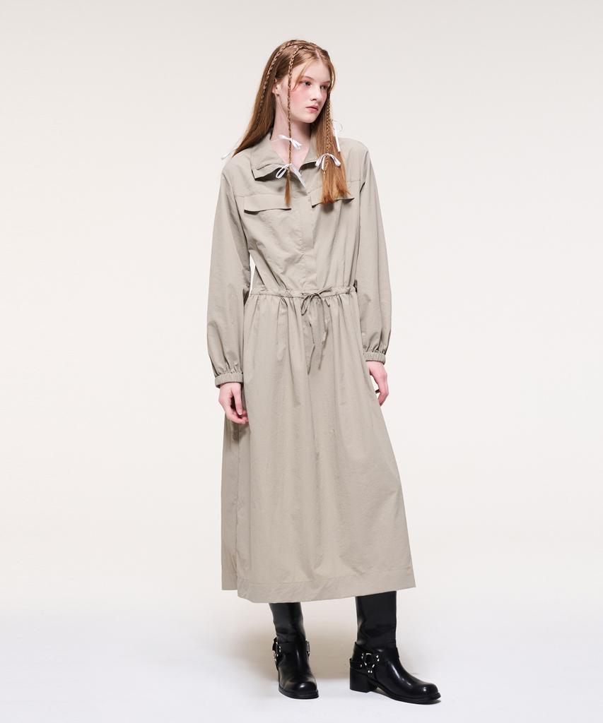 ETMON Wind String Long Dress, Taupe Beige
