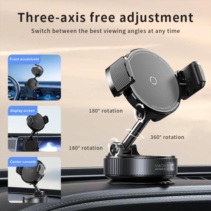 Desktop Telescopic Clip Vacuum Phone Holder Vacuum Suction for iPhone 17-12 Samsung for Car Windshield/Display Screen/Console