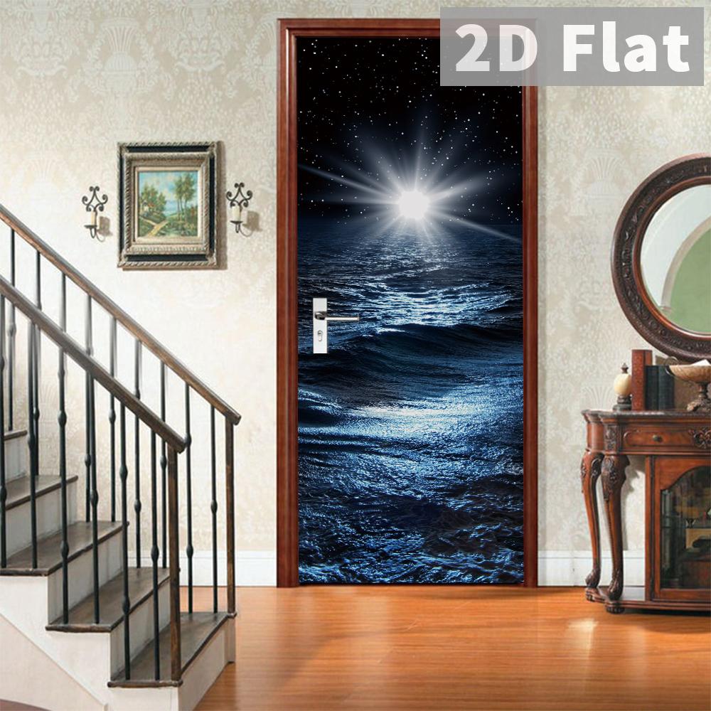 76Style 77/90cm Self-Adhesive Door Stickers Removable Wall Sticker Scenery Wallpaper Stone Stair Murals for Doors Modern Home Decor