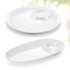 AVADEN Melamine Divided Dumpling Plate
