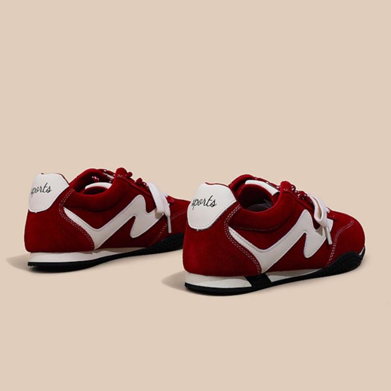 Dexun shoes women's shoes 2025 new round head soft sole lace-up retro comfortable and light casual women's sports shoes