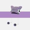 Abbey wind cat ears hat women's autumn and winter yk striped knitted hat cute warm pullover wool hat
