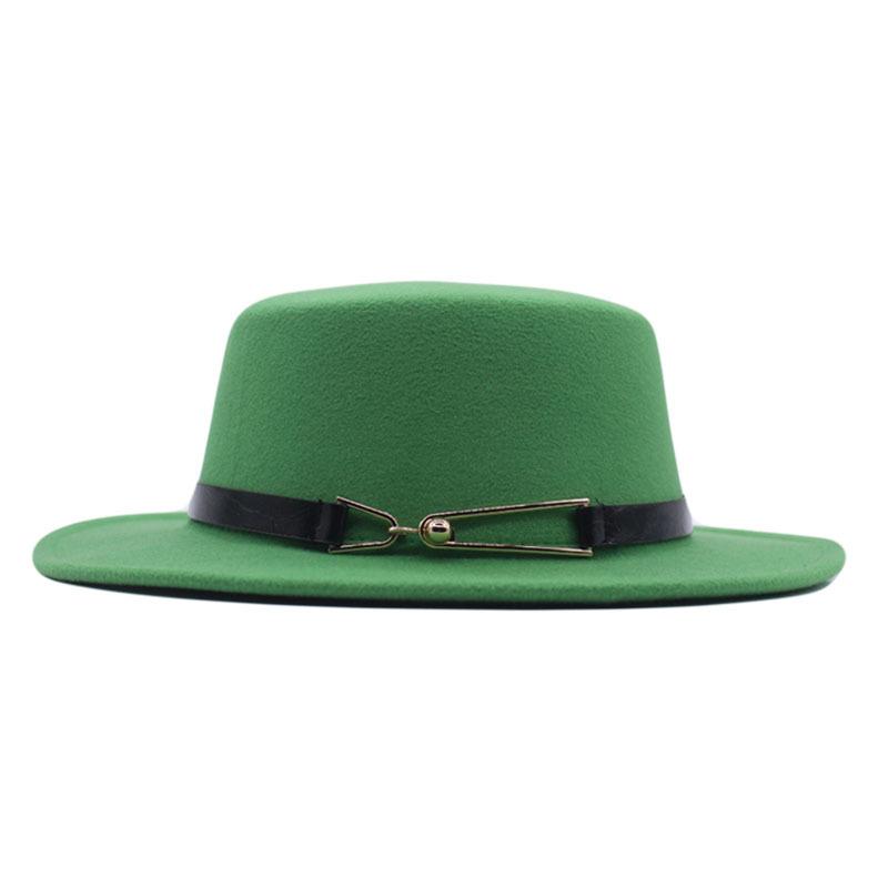 Herbst und Winter neue Britische Herren Zylinderhut flache Kappe flacher Schirm Wollhut Europäischer und Amerikanischer Stil Mode Jazzhut Damenhut