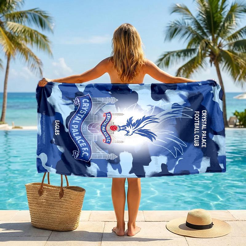 Crystal Palace Football Strandtuch Weiches Mikrofaser Sommerhandtuch Schnelltrocknend Saugfähiges Handtuch für Strand Schwimmbad Reisen
