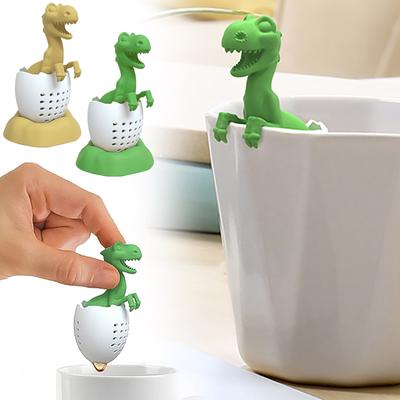 Fabricante de chá de dinossauro Silicone Coador de chá de dinossauro Conjunto de chá em saquinho de chá