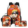 Lightweight NARUTO 3Pcs Set  School Backpack Set With Front Pocket Lunch Bag Pencil Bag For Boys Girls Children Aged 5-10