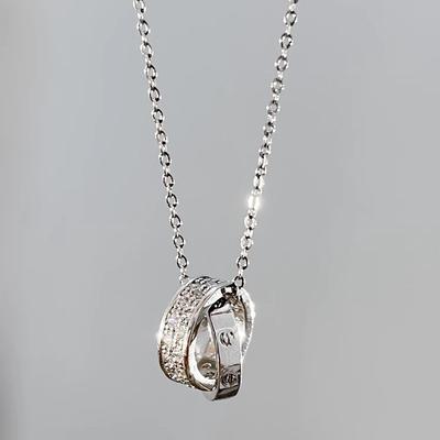 Ineinandergreifende Halskette Leichter Luxus Nische Schlüsselbeinkette Zirkon Anhänger Halskette Accessoires Damen Halskette Schmuck
