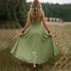 Women V Neck Sleeveless Long Dress Summer Spaghetti Strap Casual Loose Fit Maxi Dress Solid A Line Sundress