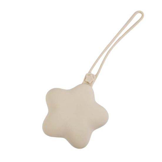 

Держатель для пустышки в форме звезды, силиконовый дорожный органайзер для пустышки, портативная сумка для хранения пустышки для новорожденных, мальчиков и девочек, семейные путешествия бежевый