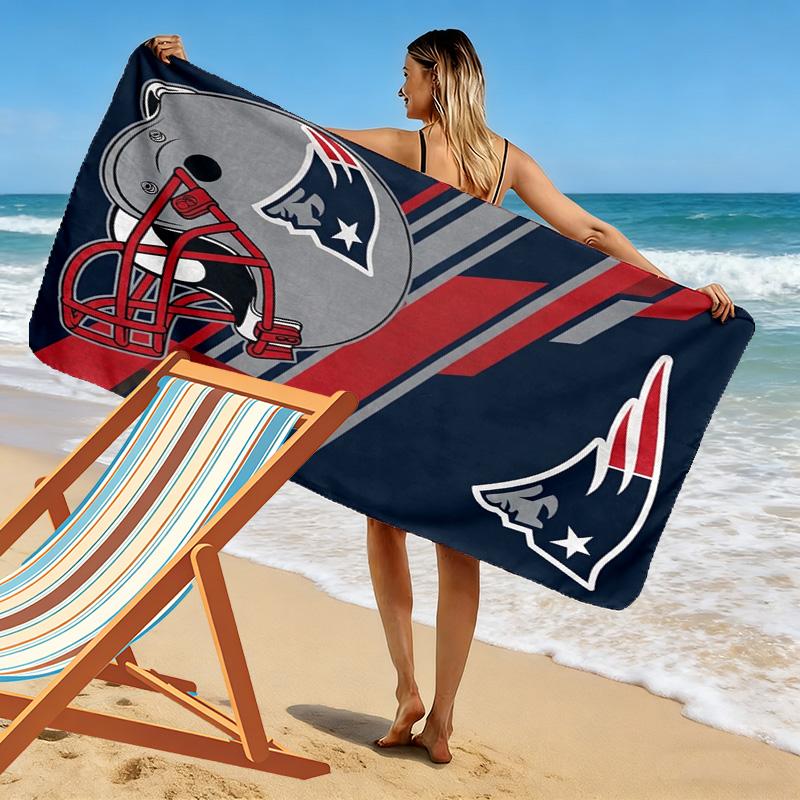 New England Patriots Logo Print Beach Towel, Large Soft Quick Dry Towel for Beach Camping Swimming