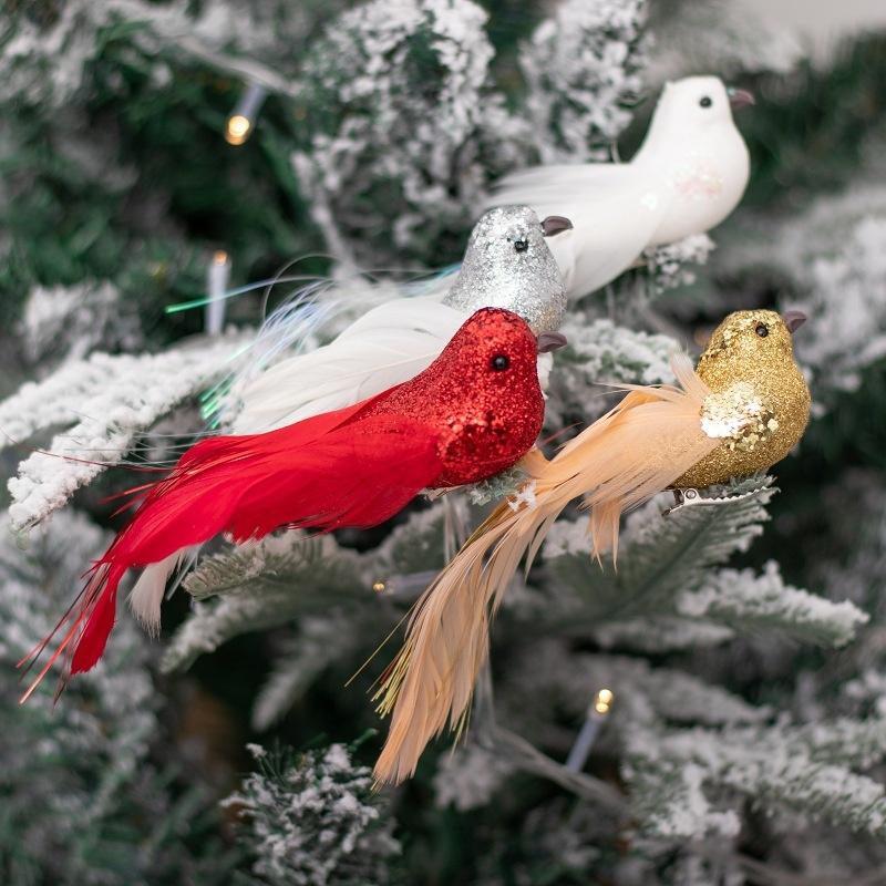 1Pcs Glitter Artificial Birds Artificial Foam Feather Mini Birds Models Diy Craft Home Garden Wedding Lawn Ornament Decoration