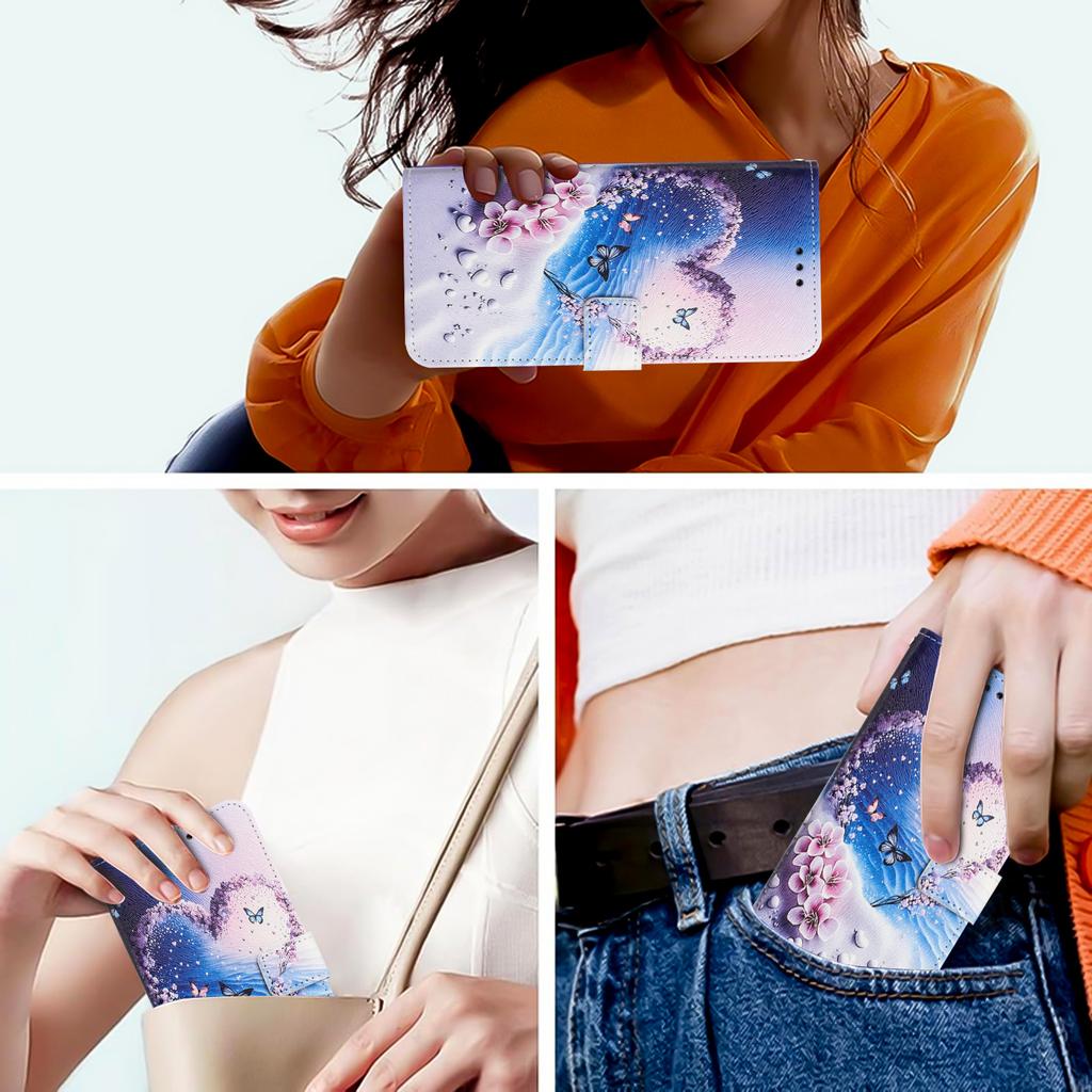 Beach Butterfly PU Leather Wallet Flip Photo Frame Book Case for iPhone Samsung Huawei Honor Xiaomi Redmi Oppo Infinix Tecno Google...