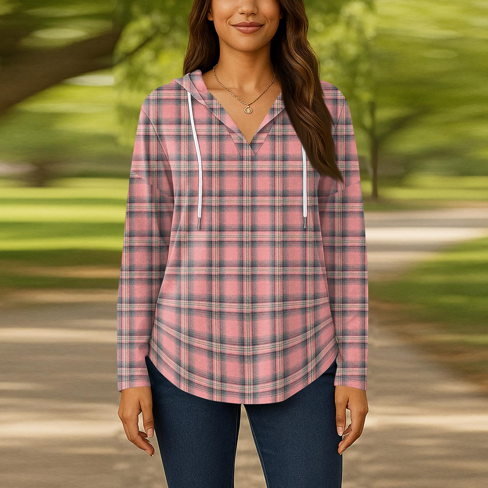 

Женские модные толстовки с капюшоном V-образным вырезом с длинным рукавом и цветочным принтом на шнурке, повседневные свободные пуловеры S розовый