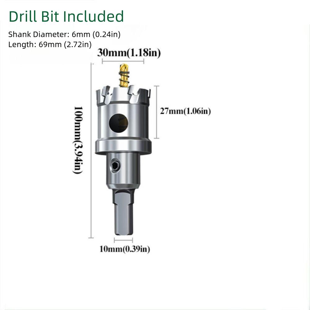 Carbide Tip Hole Saw Core Drill Bit 6mm Diameter Quick Punch Tungsten Carbide Tipped Drill Bit Iron Copper Stainless Steel