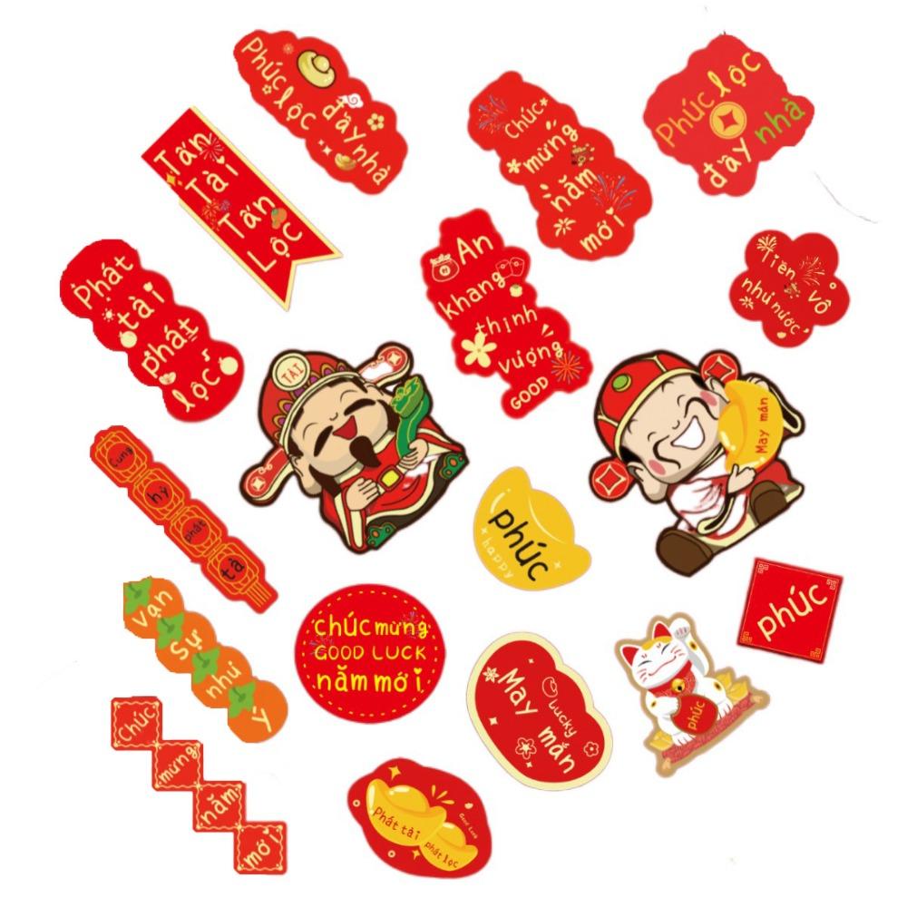 18Pcs Blessing Words Chinese New Year Pendant Snake Year Hanging Card  Party Supplies