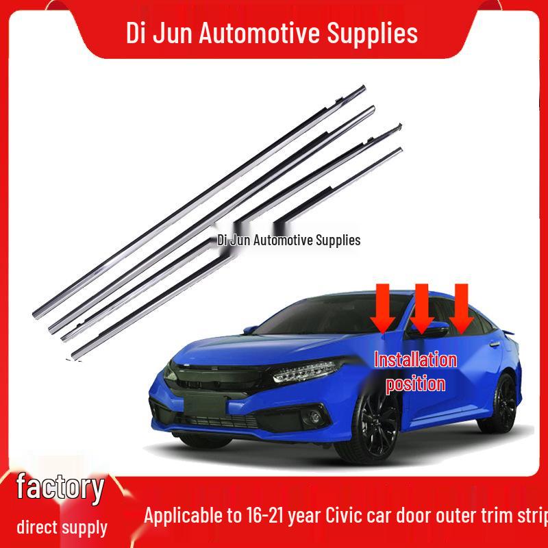 

Tenth Gen Honda Civic 2016-2021 Window Glass Outer Water Sealing Strip Left Rear Door (Black Version)