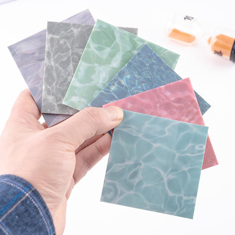 

Креативные прозрачные ПЭТ блокноты для заметок с эффектом ряби на воде, липкие заметки Posted It, наклейки для планировщика, блокнот, студенческие канцелярские принадлежности 6book/set