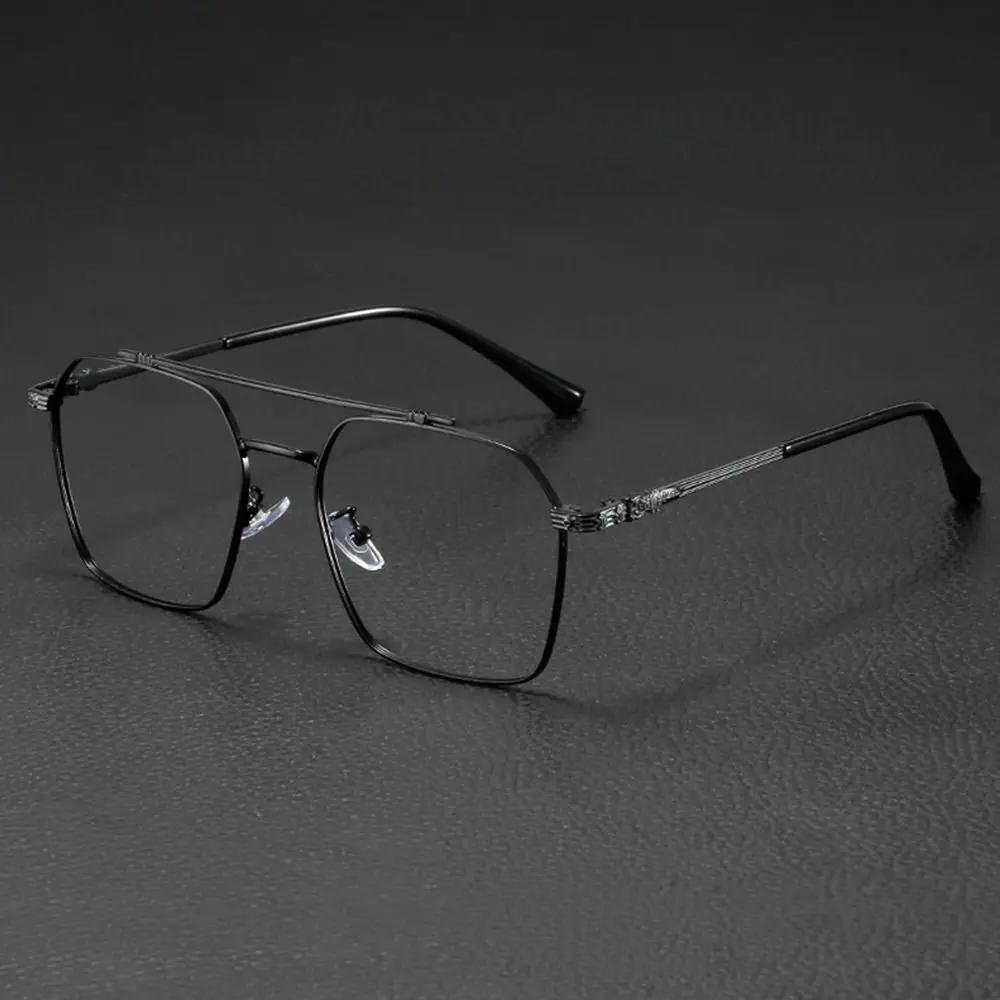 

Classic Blue Ray Blocking Anti-Blue Light Glasses Ultralight Eye Protection Square Eyeglasses Metal Frame Eyewear Office чёрный