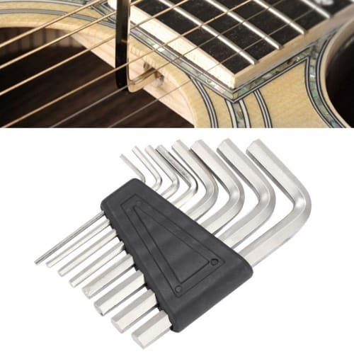 8-Piece Allen Wrench and Hex Wrench Set, 8 Diameters from 1.5 To 6.0mm, Made of Metal, Wear-Resistant, Ideal for Guitars, Acoustic Guitars, Electric G