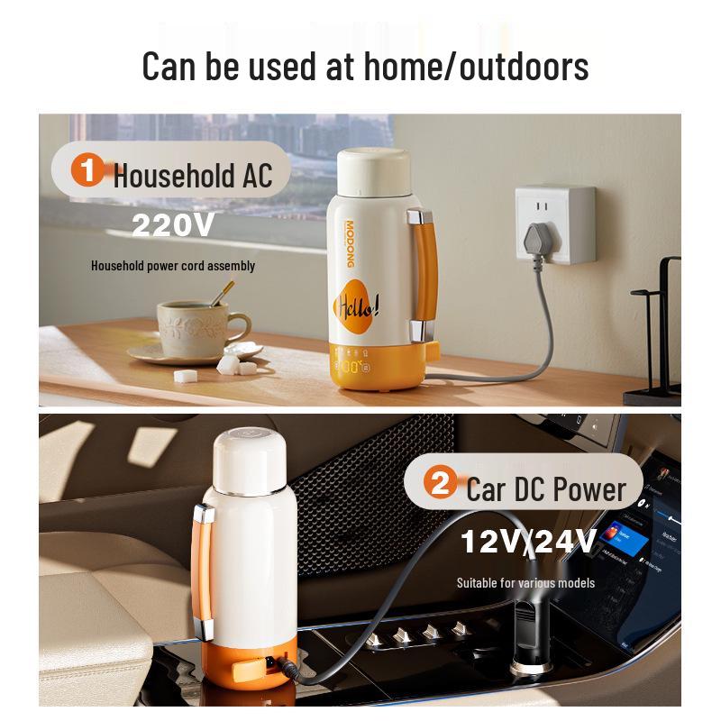 Modong 2025 Dual-use Plug-in Thermos: Large-Capacity Boiling Cup for Outdoor & Business Travel.